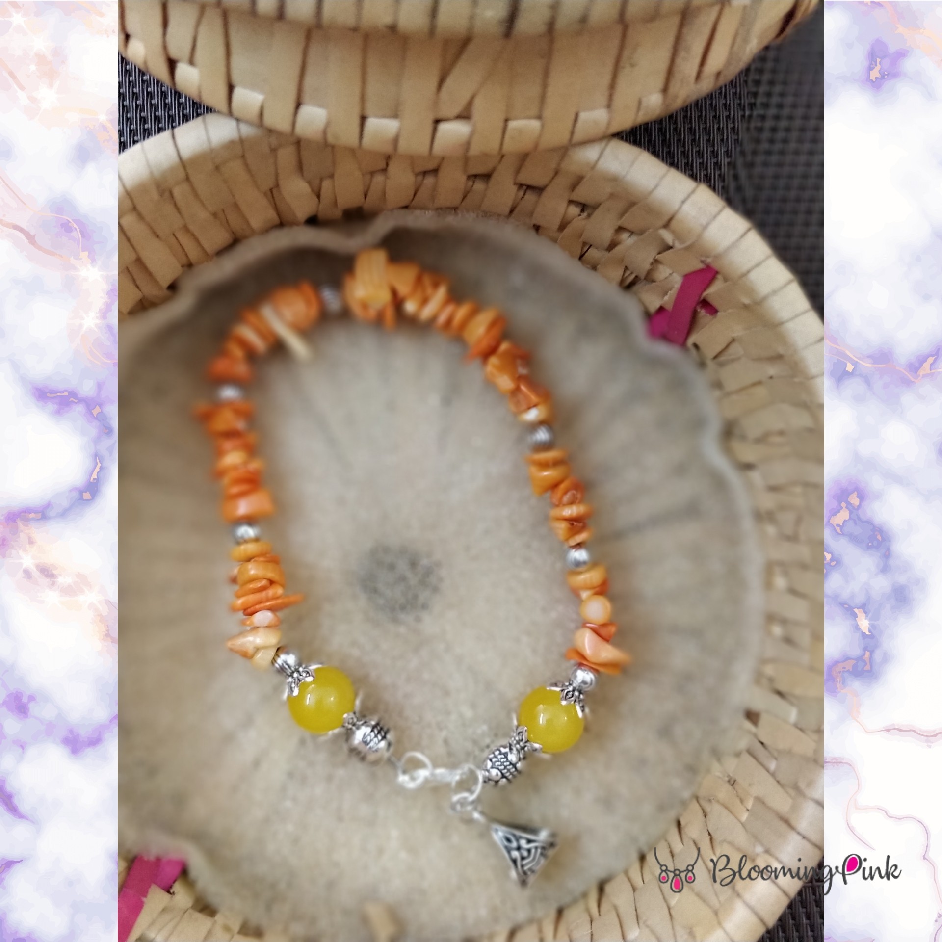 Orange chips bracelet