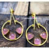 Statement Earring in Pink Stones