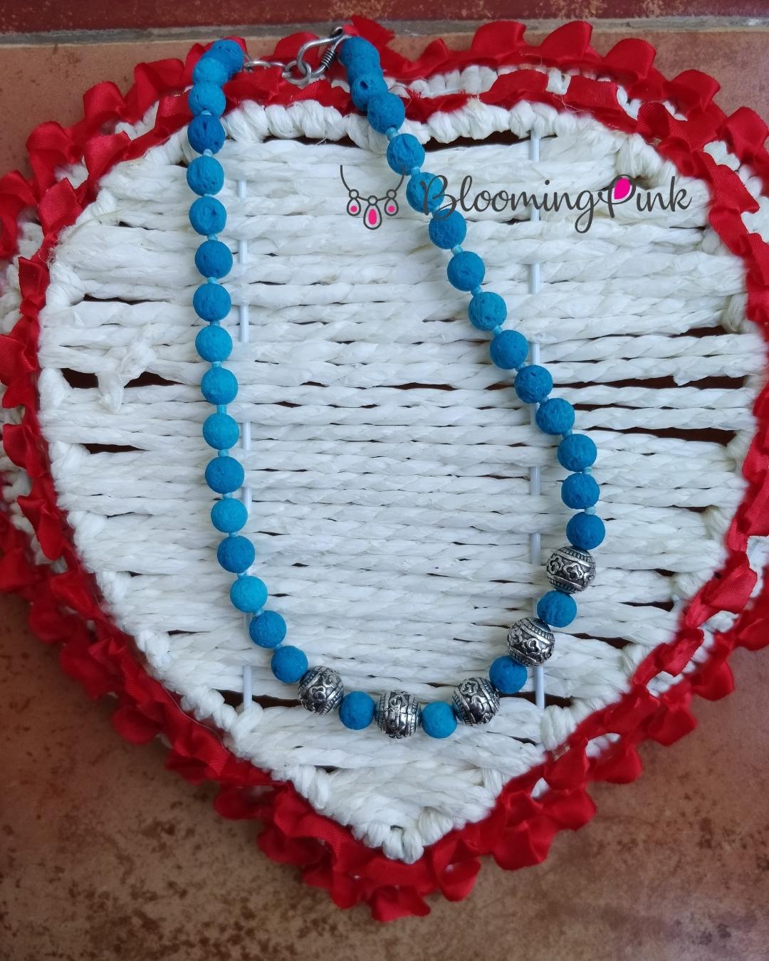 Eliza - Lava Beads Short Necklace
