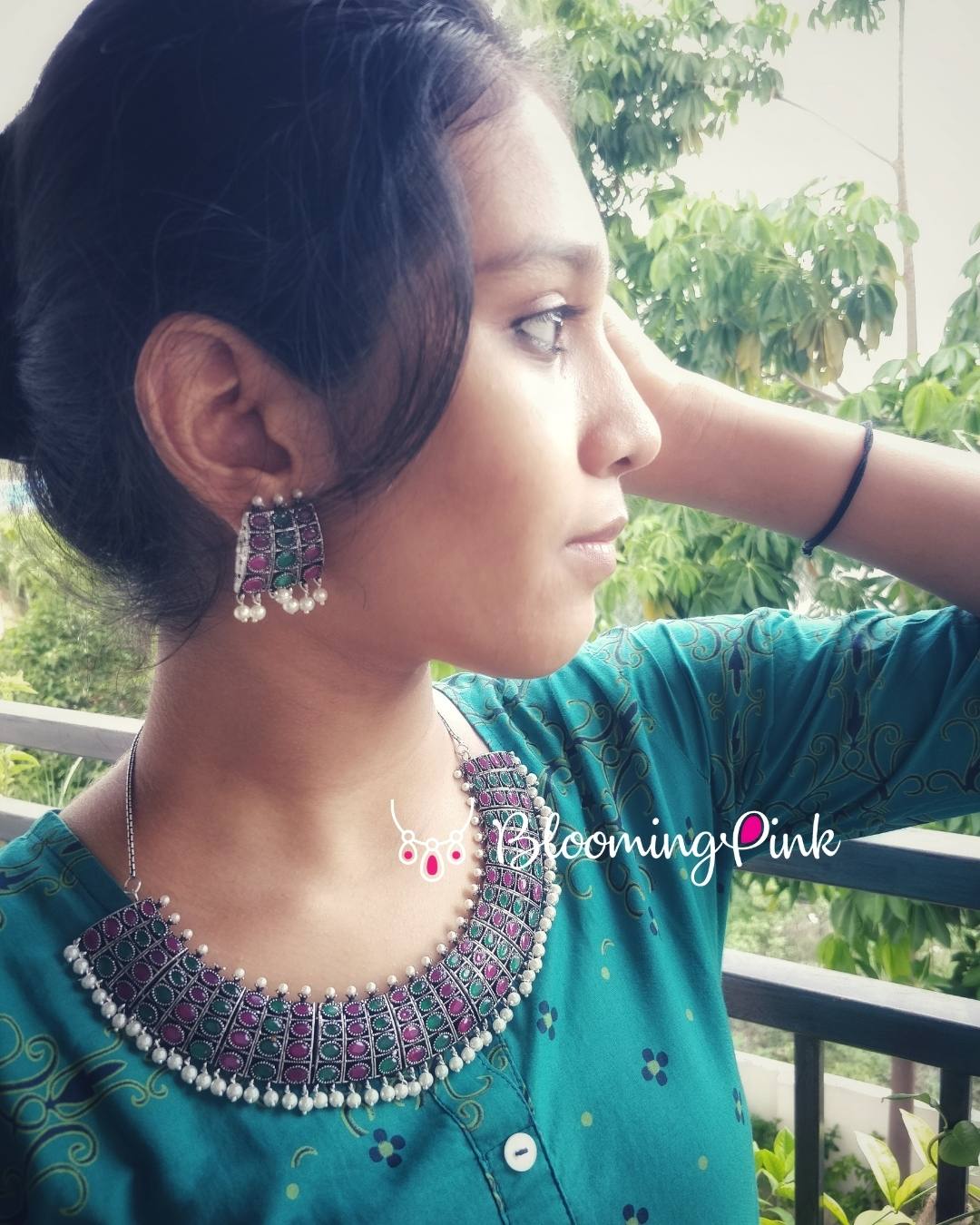 Kaveri Silver Necklace Set