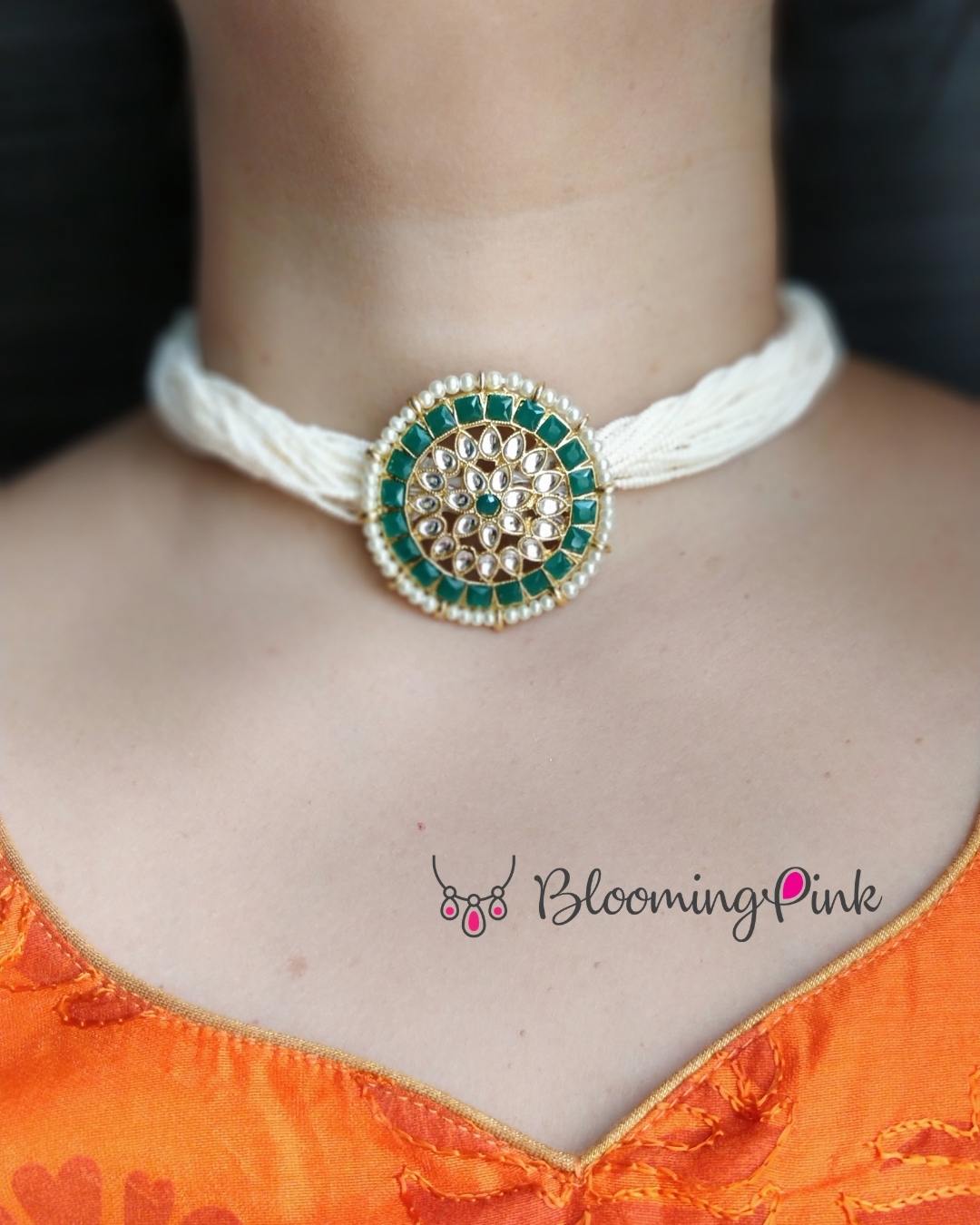 Kundavi Seed beads Kundan Choker