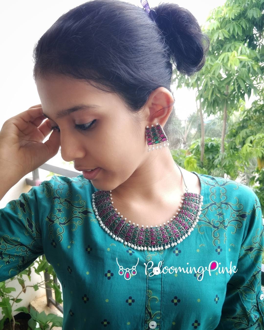 Kaveri Silver Necklace Set