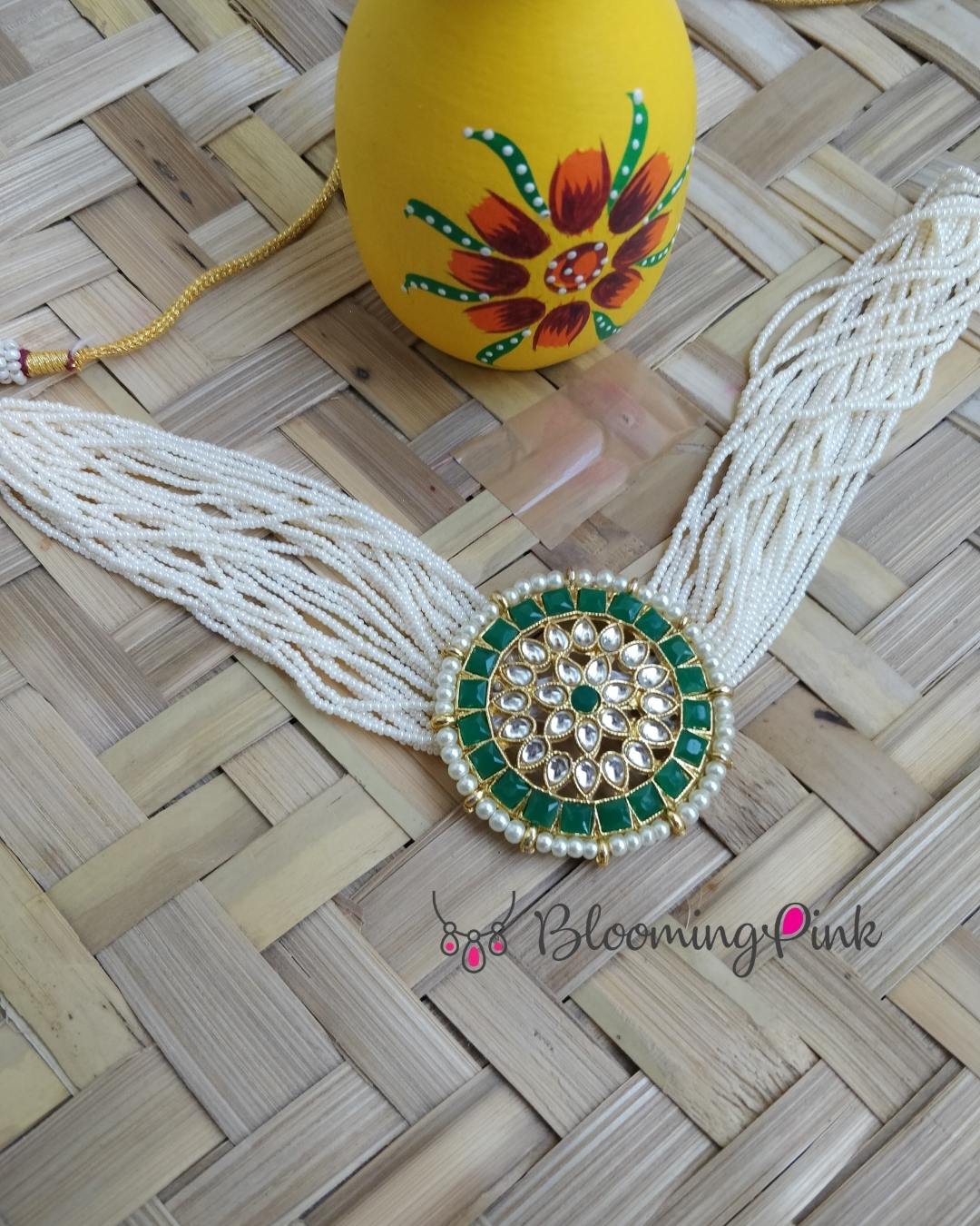 Kundavi Seed beads Kundan Choker
