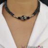 Grey Square Agates Short Necklace