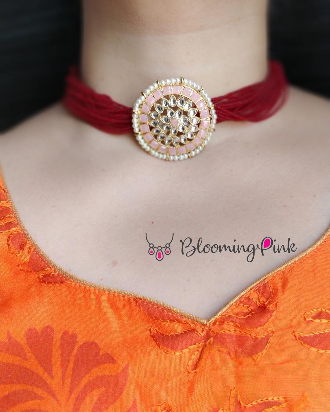 Kundavi Seed beads Kundan Choker