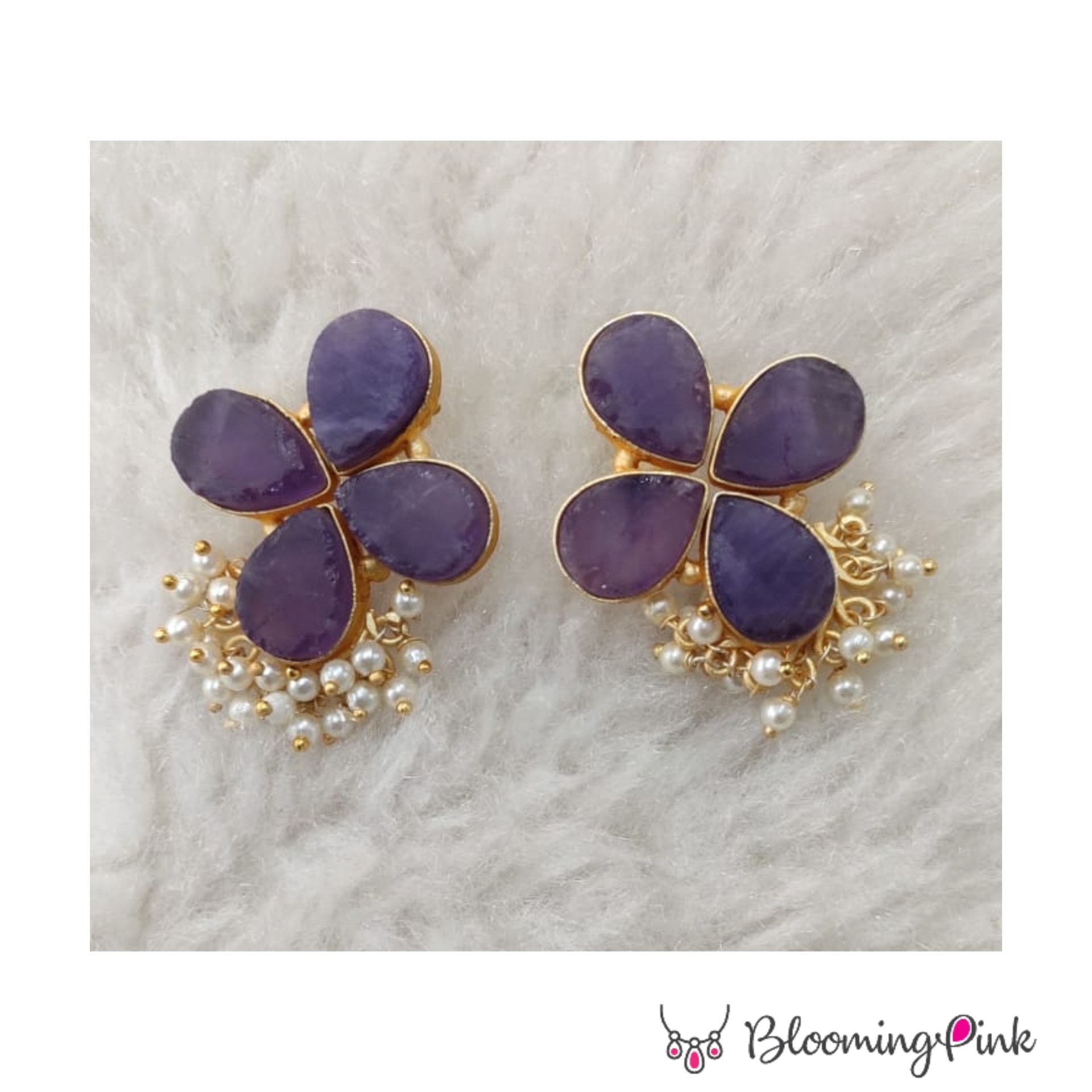 Clover Druzy Studs