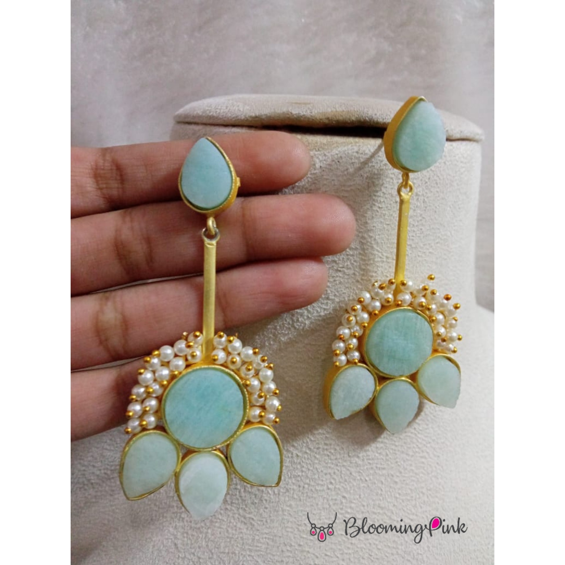Electric Blue Druzy Dangler