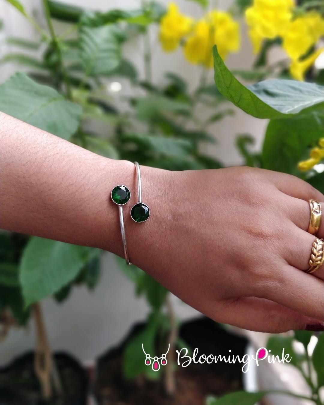 Silver Look Alike Stone Bracelet