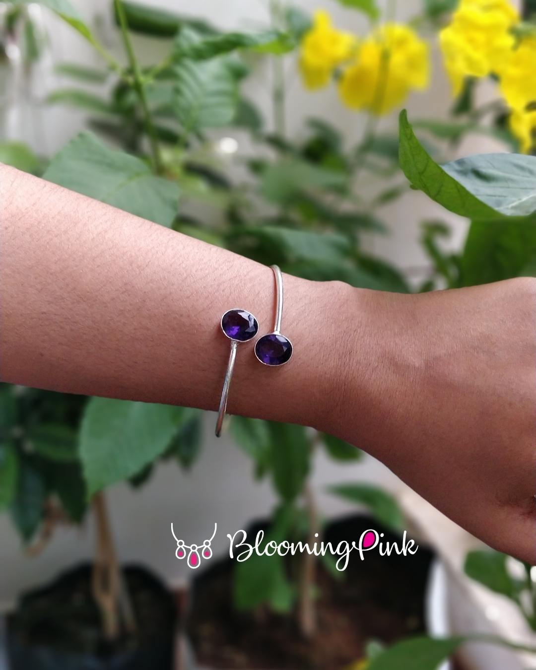 Silver Look Alike Stone Bracelet