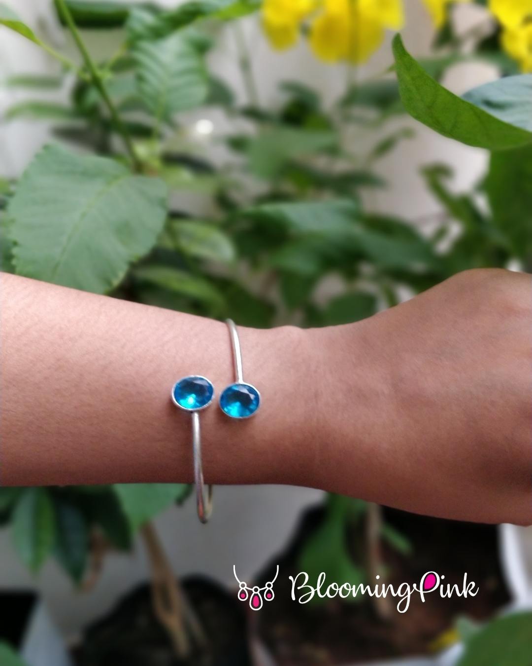 Silver Look Alike Stone Bracelet