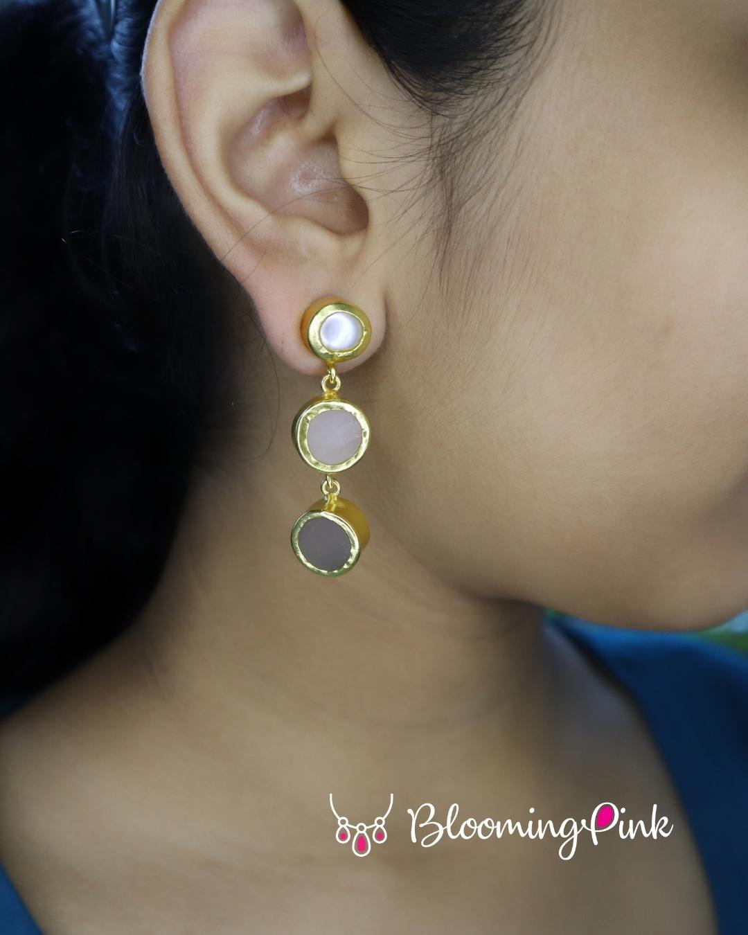 Pearl & Druzy Earrings