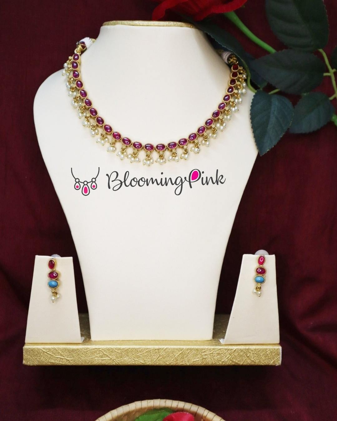 Reversible Navaratna Necklace Set