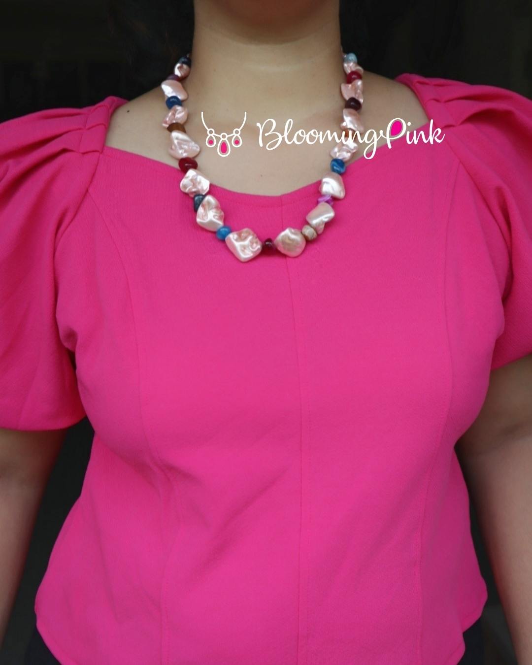 Pink Shell Pearls Chain