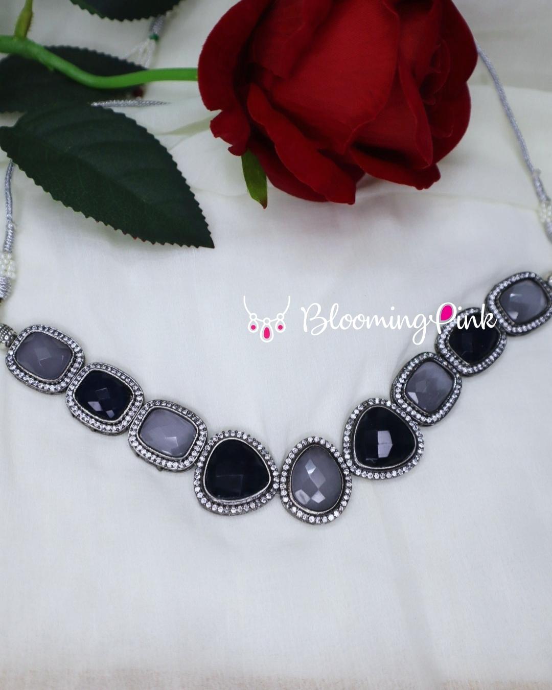 Iris Grey & Blue Necklace