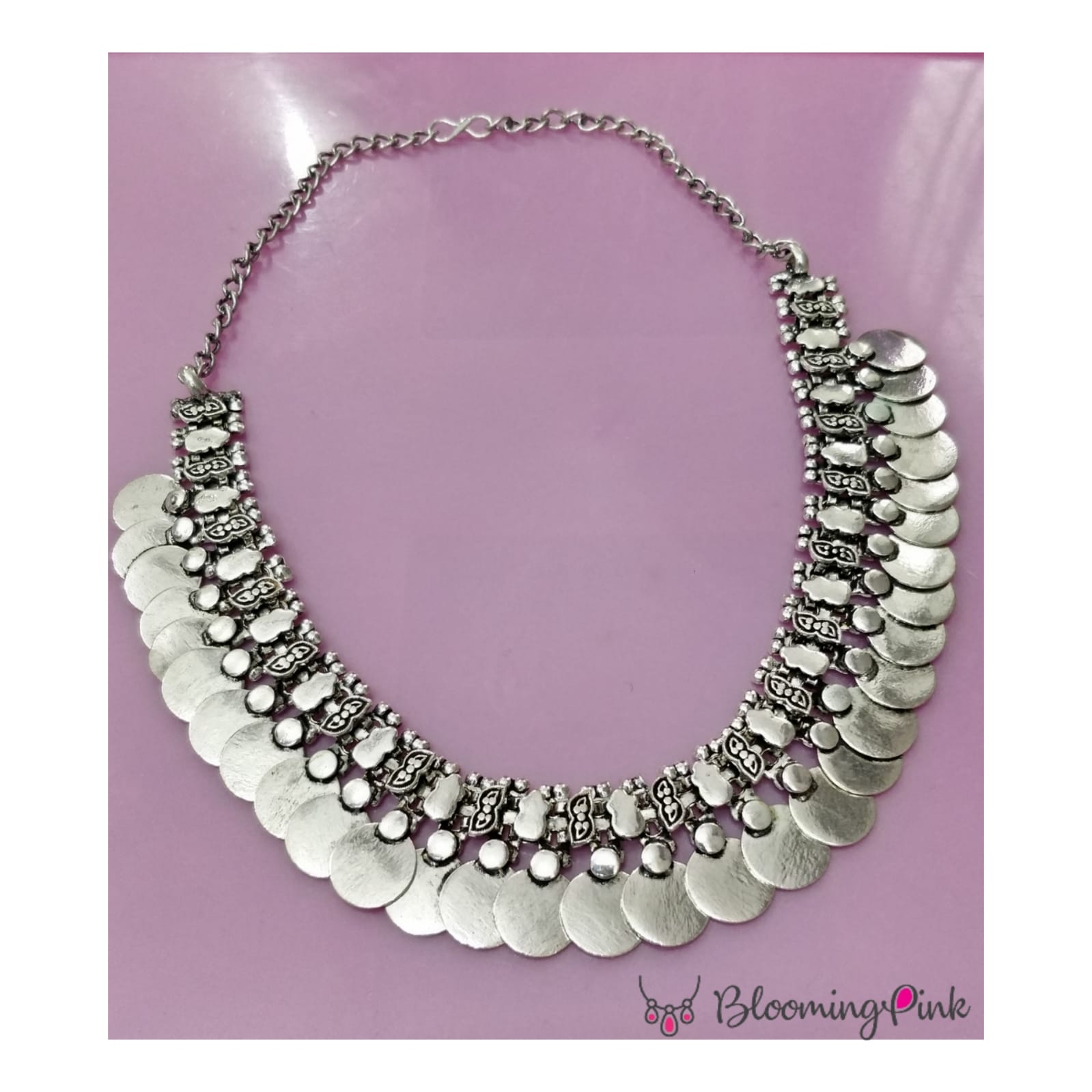 Silver Coin Choker