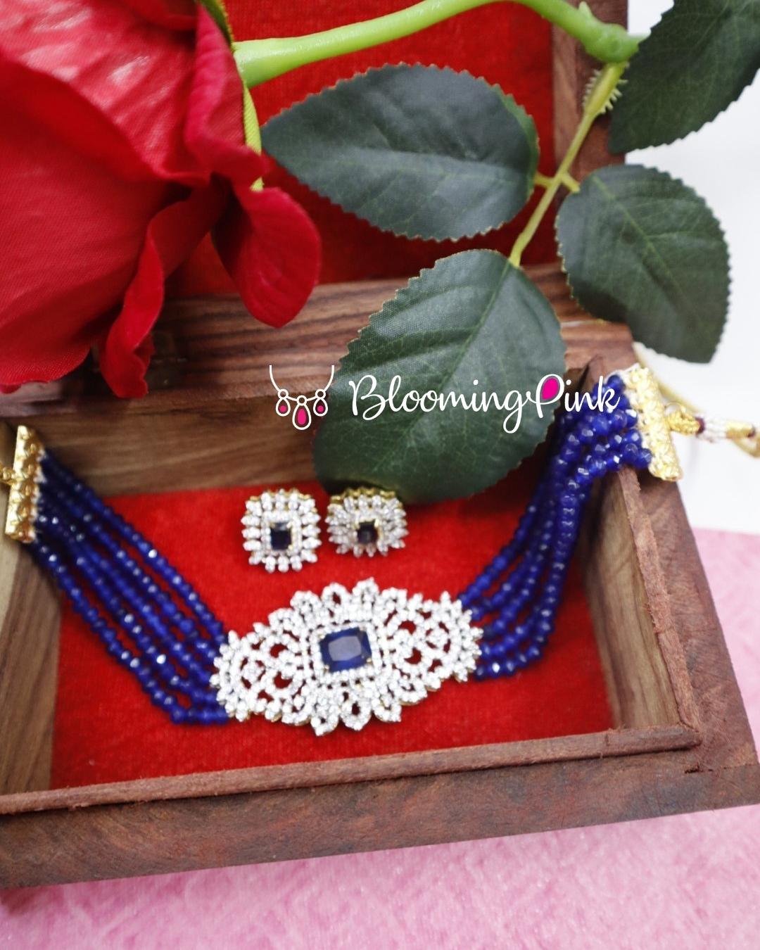 Blue Crystal Choker