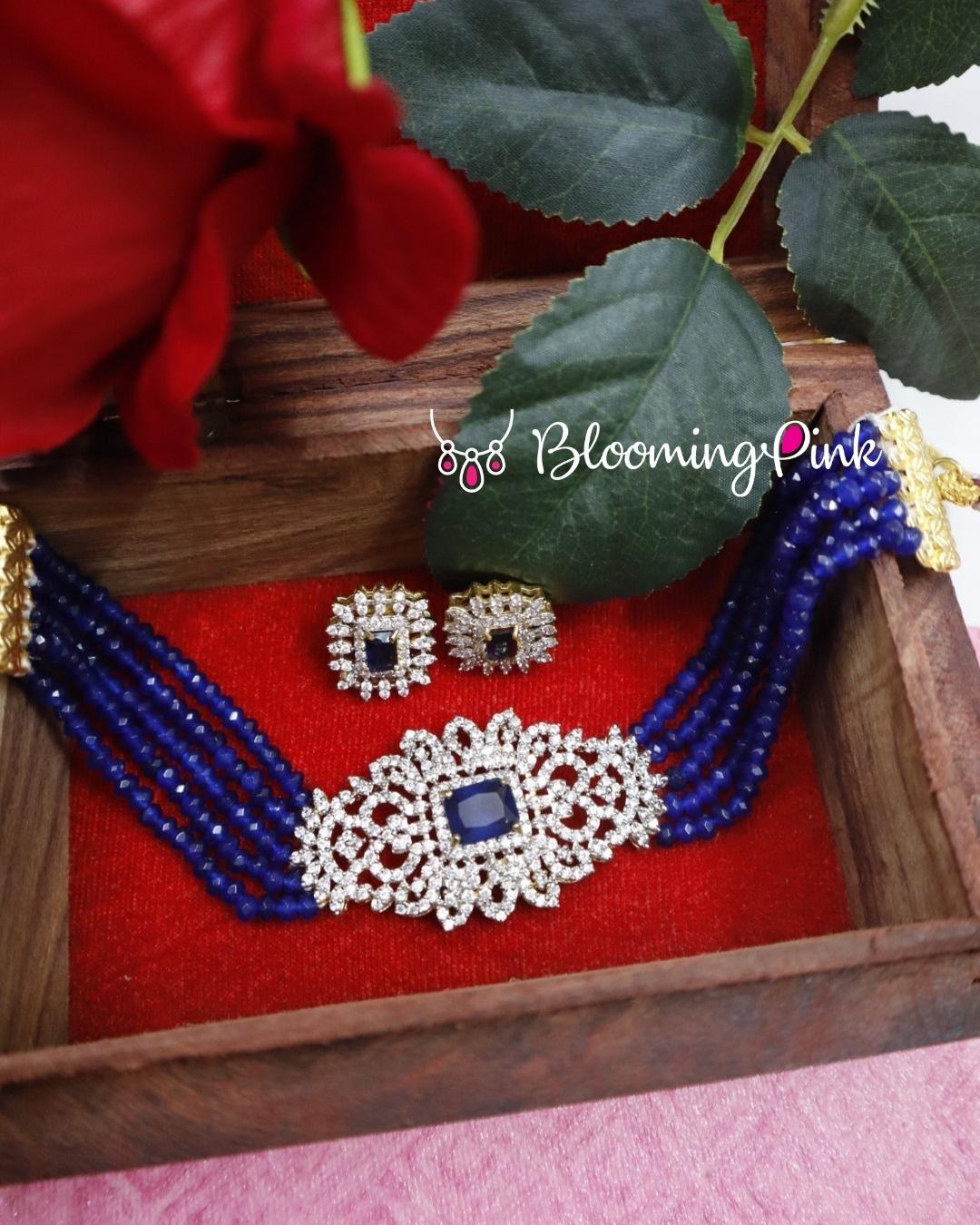 Blue Crystal Choker