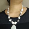 White & Grey Shell Pearl Necklace