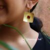 Square Garnet Earrings