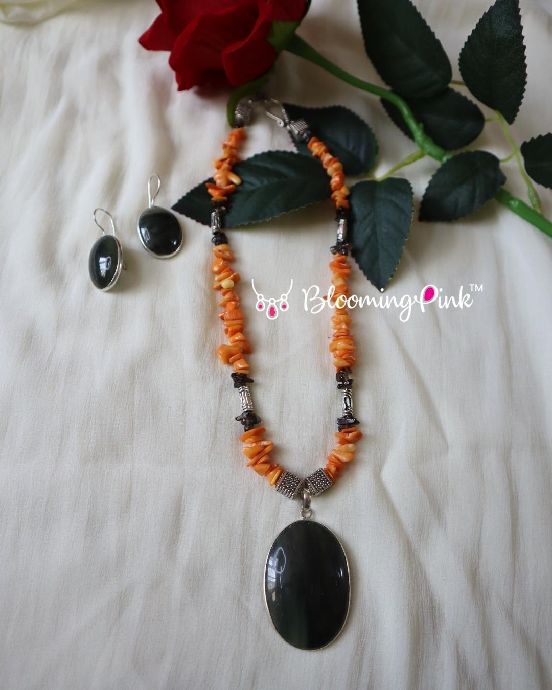 Coral Chip Beads Necklace