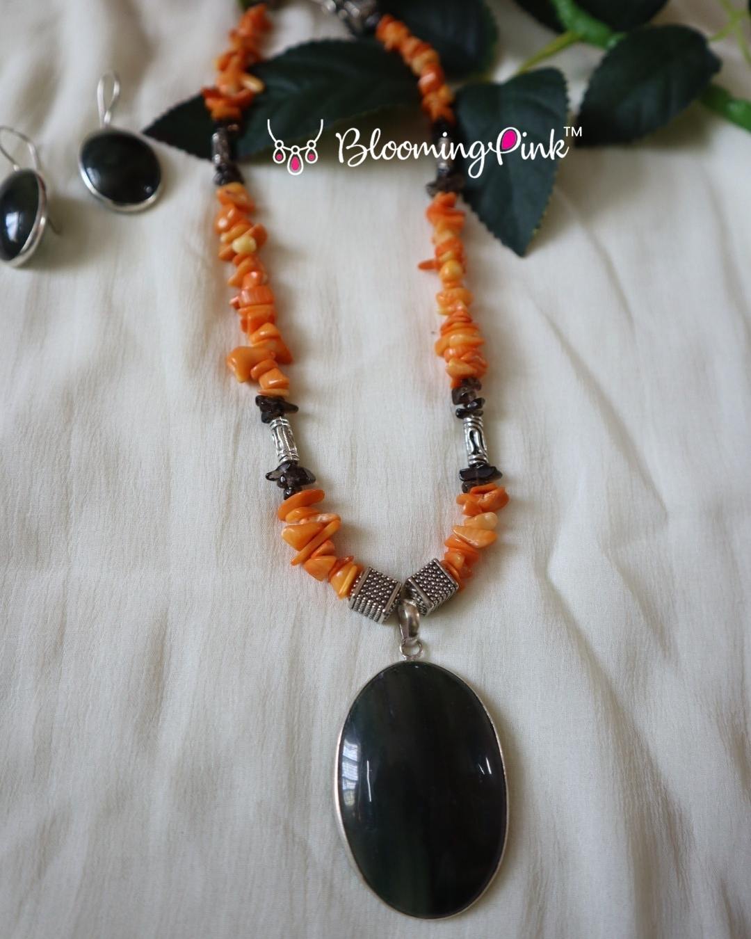 Coral Chip Beads Necklace