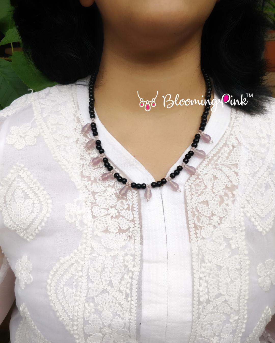 Black & Pink Beaded Chain