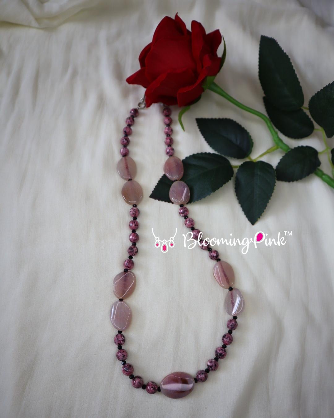 Rose Quartz Printed Agates Chain