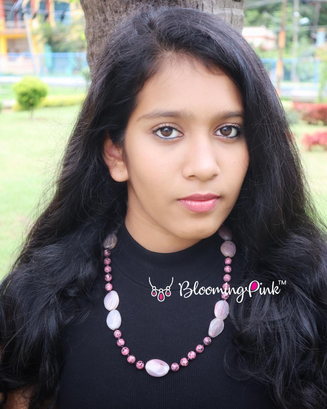 Rose Quartz Printed Agates Chain