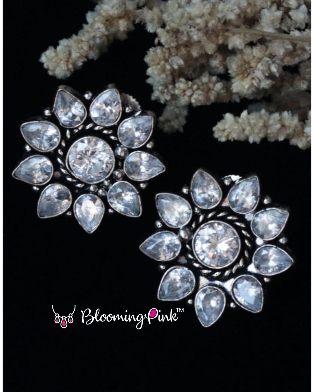 Crystal Flower Studs