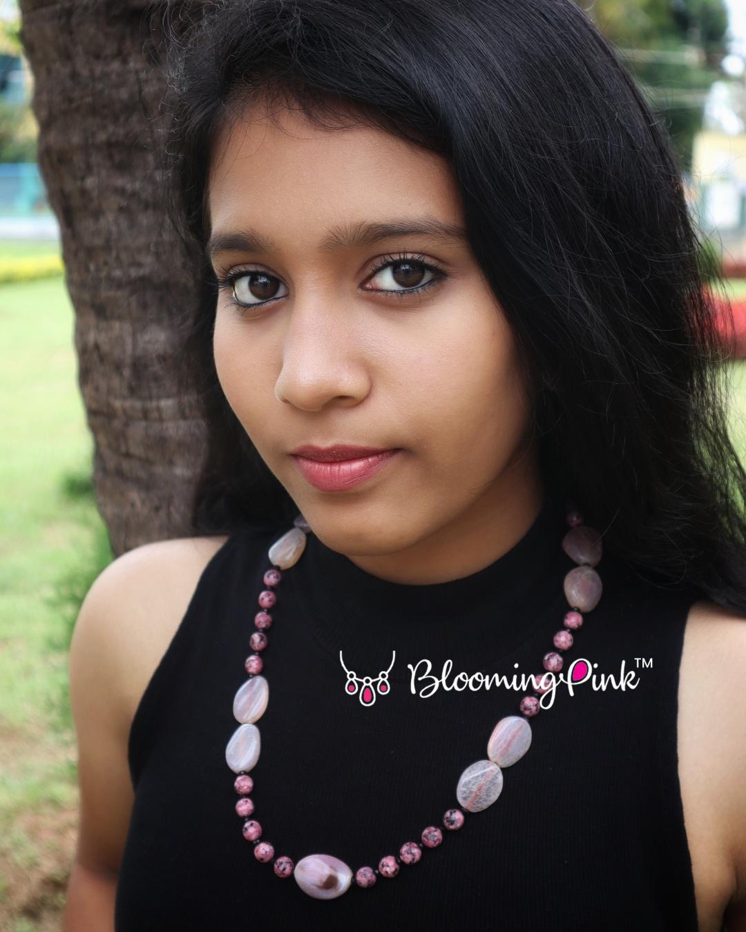 Rose Quartz Printed Agates Chain