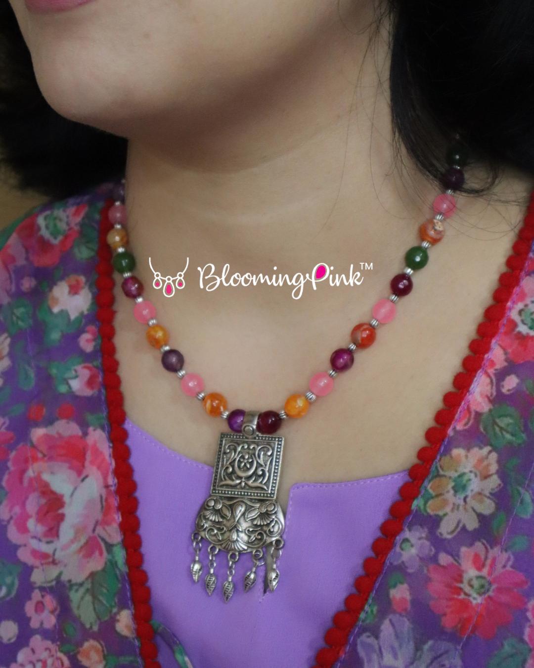 Moh Multi colour Agates Necklace