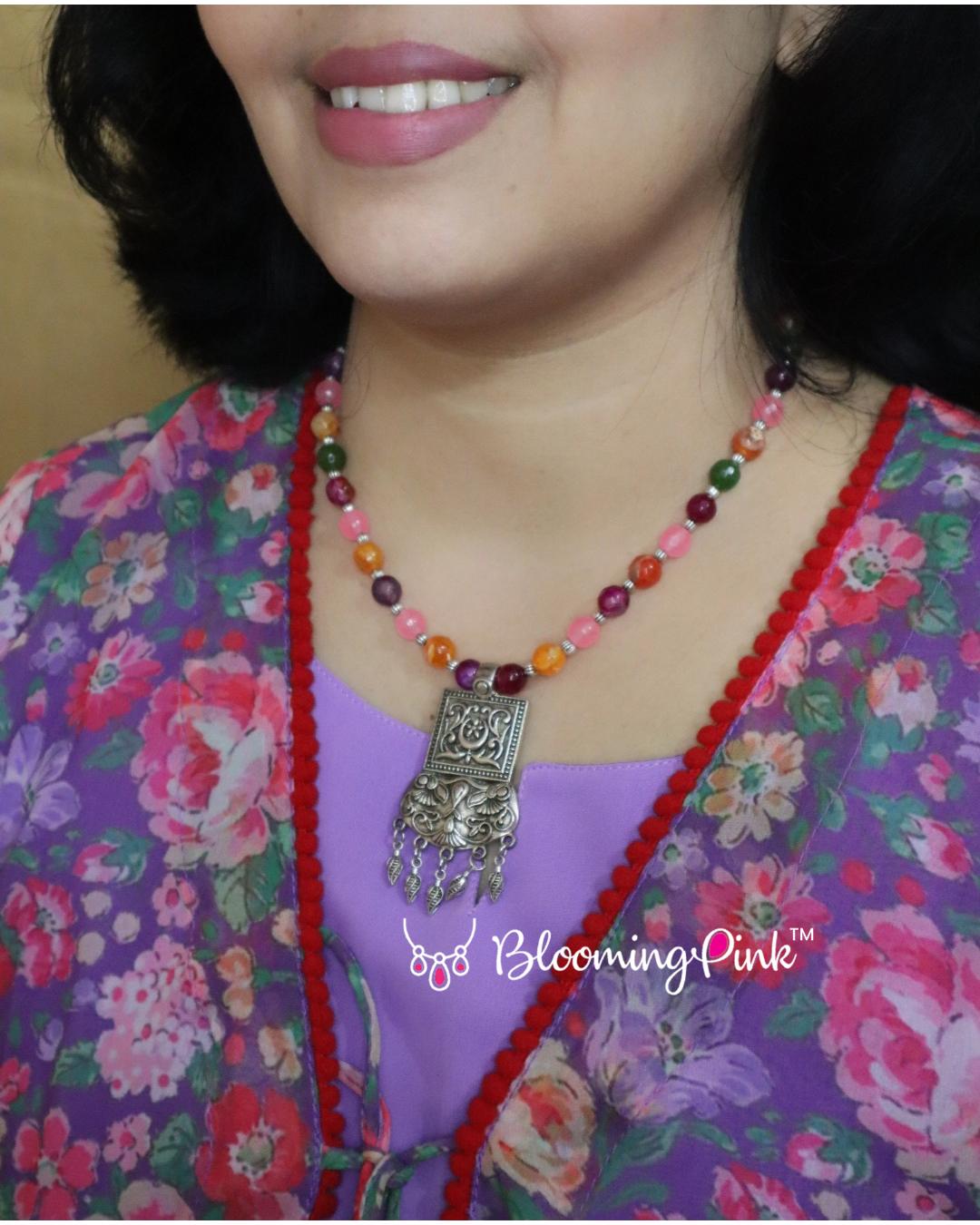 Moh Multi colour Agates Necklace
