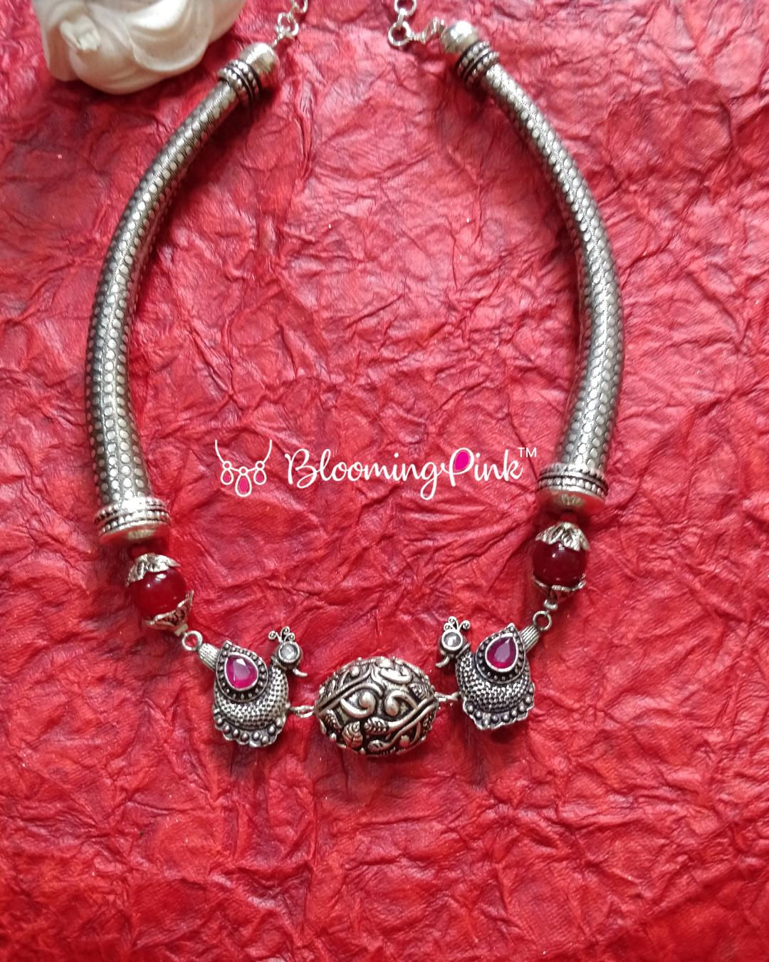 Disha Oxidised Tube Necklace