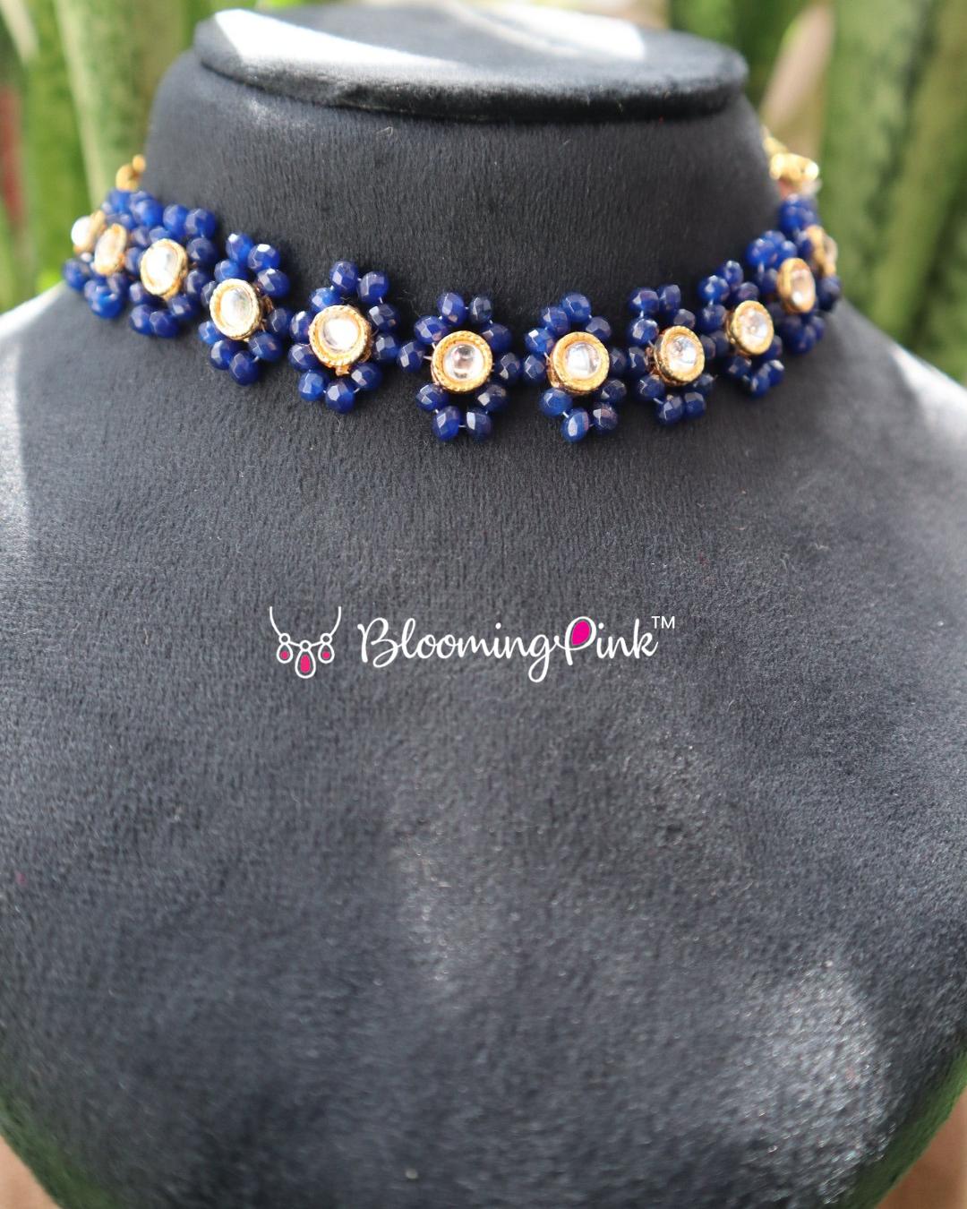 Blue Agates Braided Choker