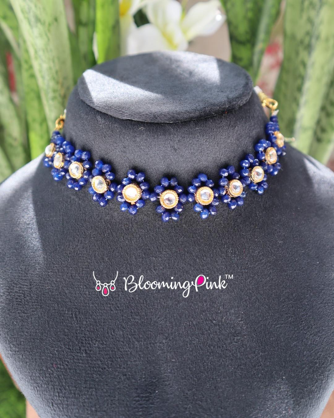 Blue Agates Braided Choker