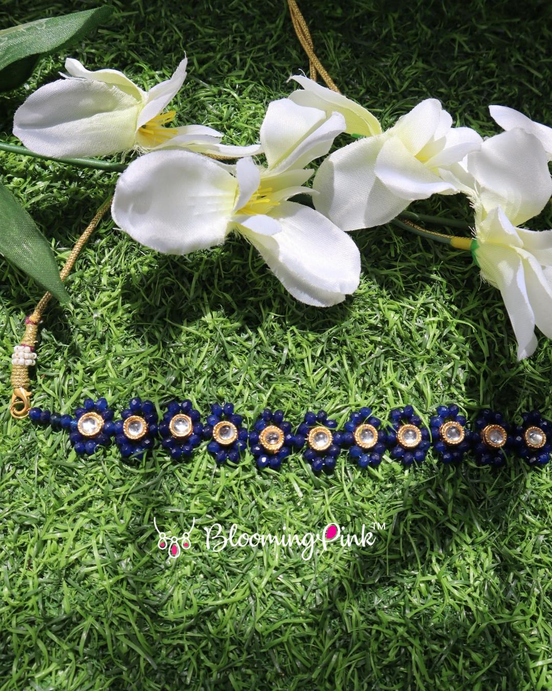 Blue Agates Braided Choker