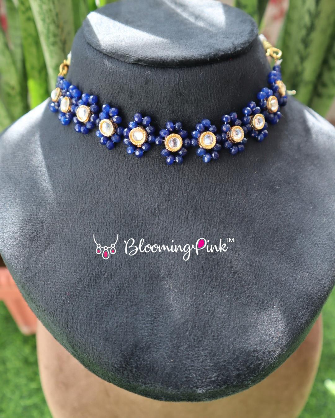 Blue Agates Braided Choker