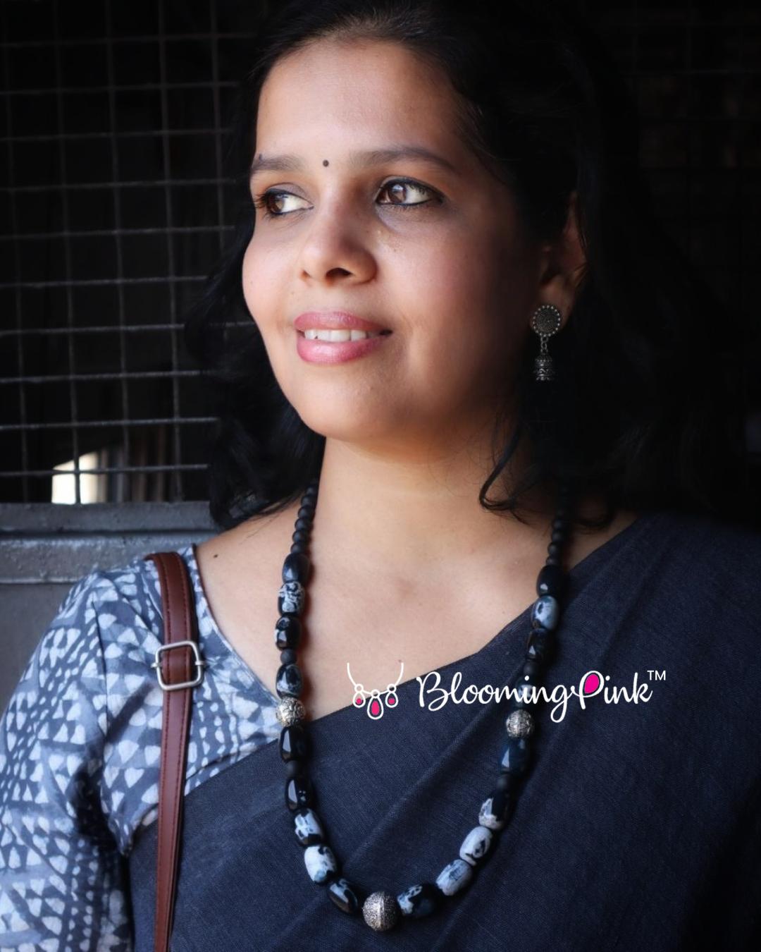 Megha Dark Grey Jades Necklace