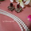 Maroon Victorian Layered Pearl Necklace
