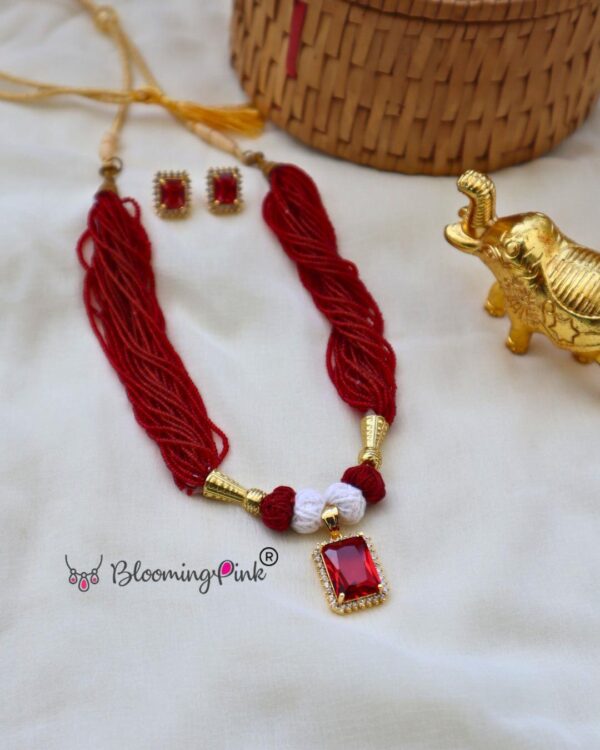 Maharba Maroon Seed Necklace