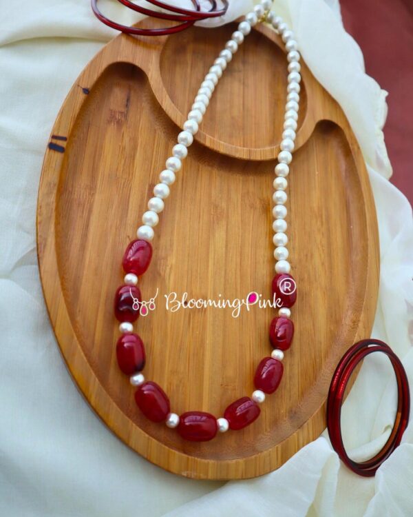Pearl & Maroon Jades