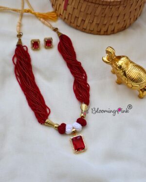 Maharba Maroon Seed Necklace