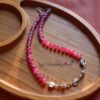 Printed Pink beads Necklace