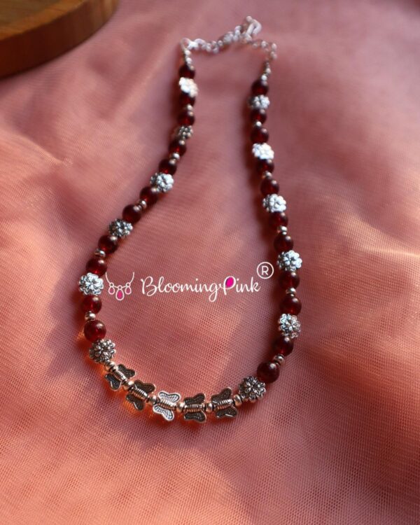 Brown Beads & Butterflies Necklace
