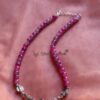Printed Pink beads Necklace