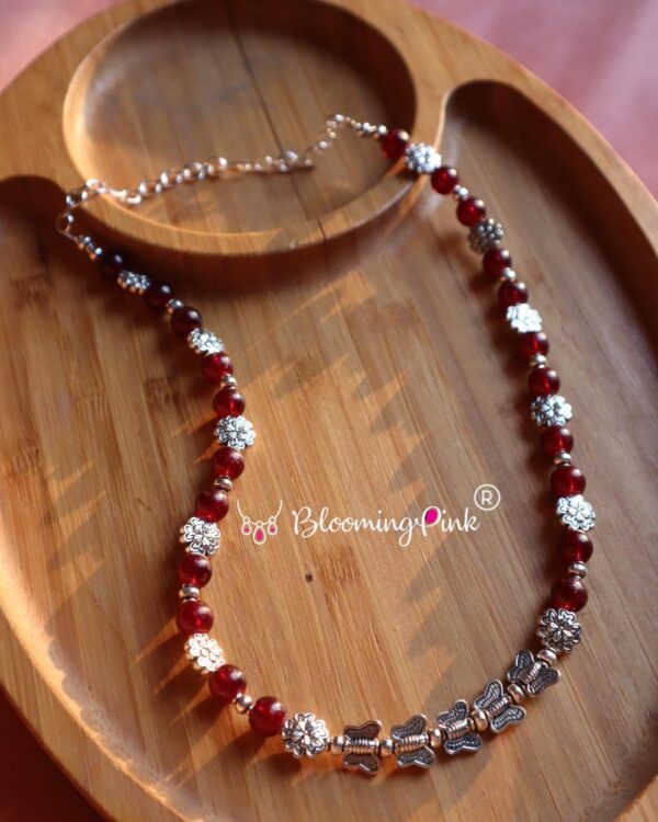 Brown Beads & Butterflies Necklace