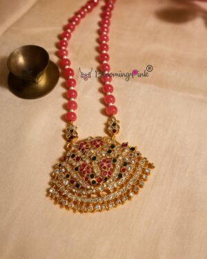 Amrutha Ruby Pumpkin Jade Necklace
