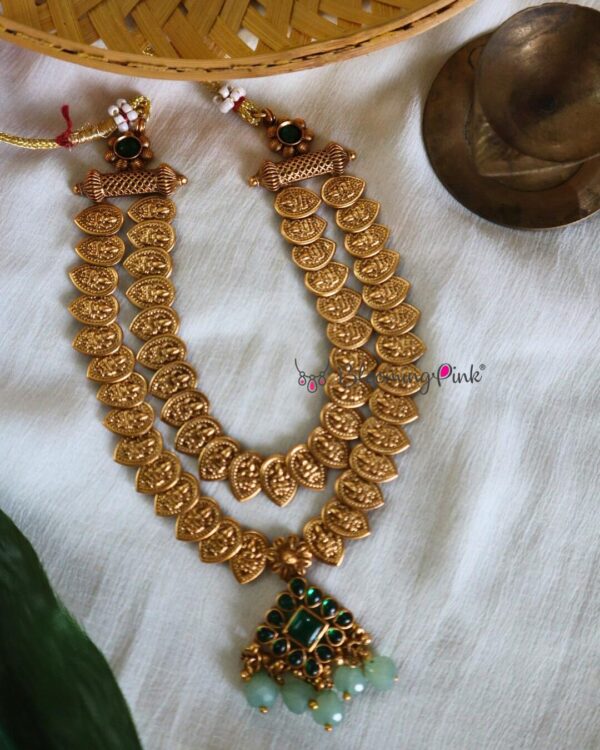 Sudha Double Coin Green Necklace