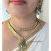Sudha Double Coin Green Necklace