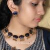 Lotus Blue, Green Necklace